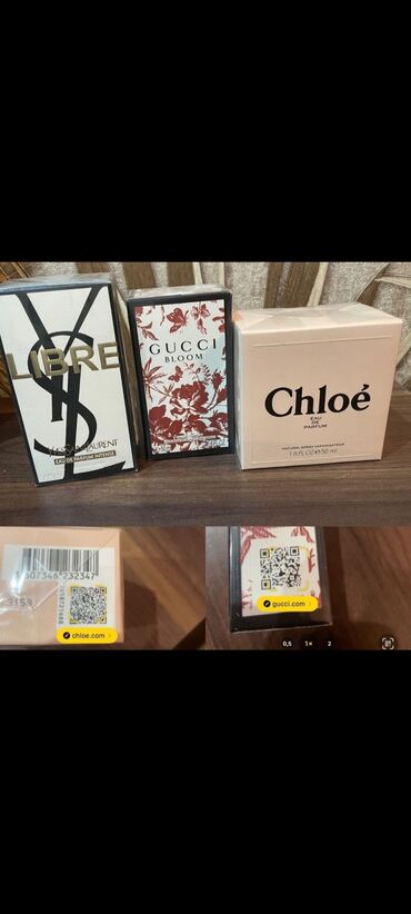 qadınlar üçün türk istehsalı olan ryukzaklar: Chloe 50 ml Burbbery 50 ml Black Opium 50 ml Gucci Bloom 50 ml Libre