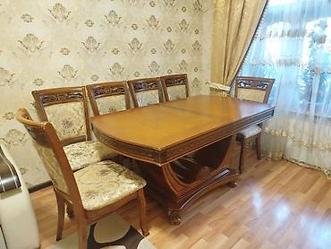 qoz: Klassik üslubda yemək otağı dəsti - Tərkib: 1 masa + 6 stul - — 4