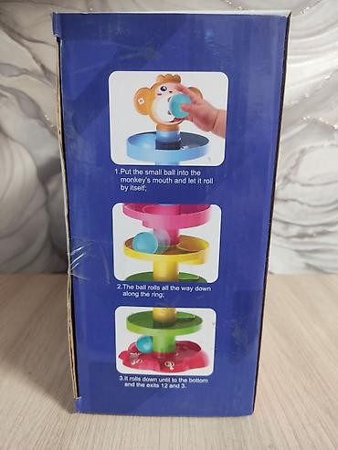 обезьяна: Игрушка HUANGER Roll Ball — развивающая башня для катания шариков — 2