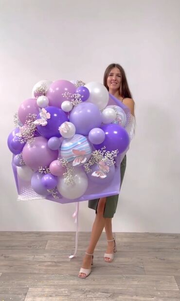 Шары: Цветы из шаров подарки на 8 марта Корзины из шаров букеты с бабочками — 11