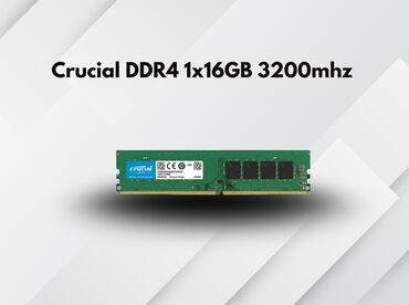 komputer cantası: Operativ yaddaş (RAM) Crucial, 16 GB, 3200 Mhz, DDR4, PC üçün, Yeni