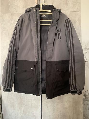 широкий пуховик: Мужская куртка, XL, Adidas, Б/у, цвет - Серый, Самовывоз — 3