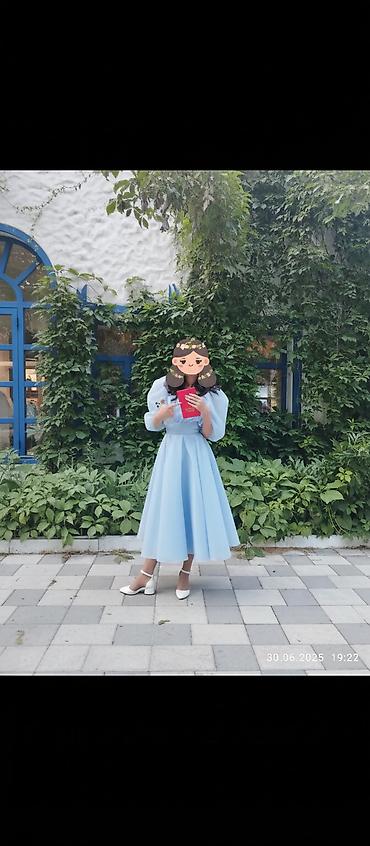 Вечерние платья: Вечернее платье, Пышное, Длинная модель, Шифон, С рукавами, S — 1