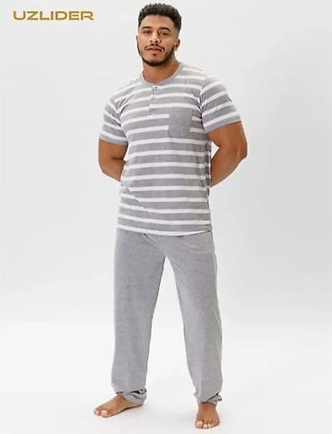 лоферы бу: Мужской домашний костюм, 3XL, Новый, цвет - Серый, Самовывоз, Платная доставка — 1