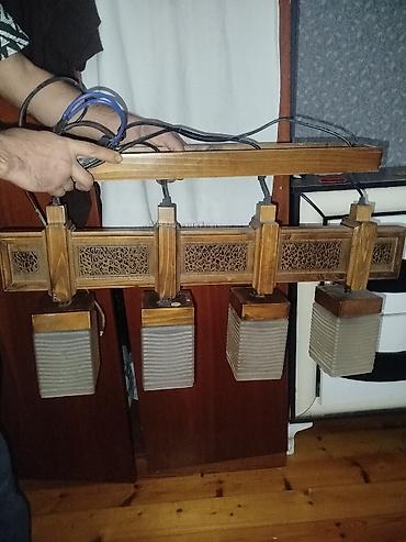 donmə isiqlari: Çılçıraq, 4 lampa, Taxta — 1