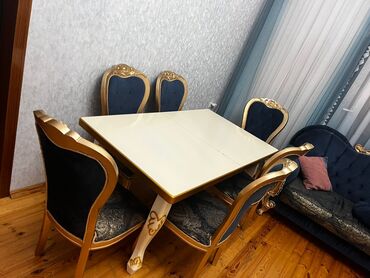 кухонные стулья: Для гостиной, Б/у, Раскладной, Квадратный стол, 6 стульев
