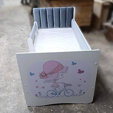 Детские односпальные кровати: Детская односпальная кровать, Новый, Для мальчика, Для девочки, С матрасом, Бесплатная доставка — 4