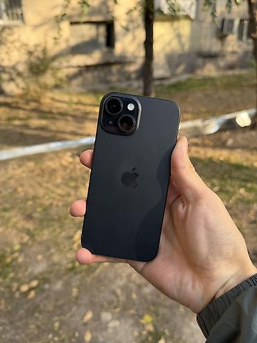 IPhone 15, Б/у, 128 ГБ, Черный, 80 %