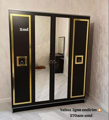 Mebel: Yeni, 4 qapılı Düz dolab, Şifonyer