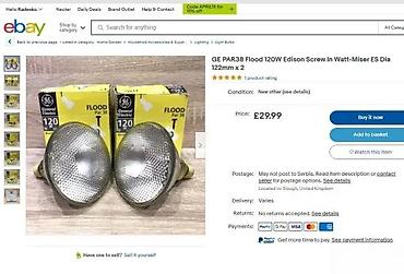 Sijalice: GE General Electric PAR38 Flood sijalica – 120 W, E27, Ø122 mm - Tip — 4