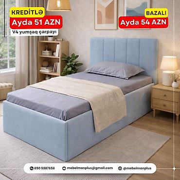 Çarpayılar: Yeni, Təknəfərlik çarpayı, Bazalı, Matras ilə, Azərbaycan — 4