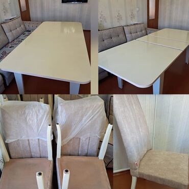 стеклянный стол: Masa +8 stul birlikde 770 azn satilir‼️masa acilir aciq veziyyetde