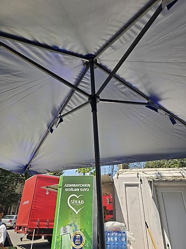 3 d qelem: Mavi rəngli, böyük ölçülü açıq hava çətiri/sayaq tent. ölçü 2.5×2.5 — 5