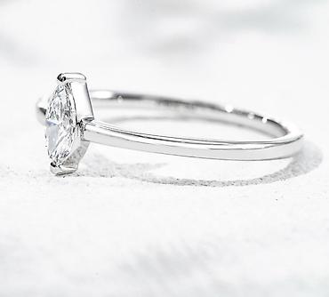 Кольца: 💍 Кольцо из белого золота 750 пробы с лабораторным бриллиантом • — 5