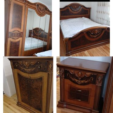 кухонный гарнитур в оше цена: Двуспальная кровать, Шкаф, Трюмо, 2 тумбы, Б/у