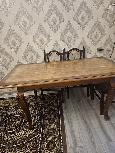 acılan masalar: Klassik üslubda massiv ağacdan yemək masası - Material: təbii ağac — 4