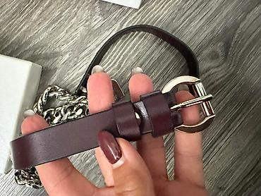 perla jagodina: Bordo Mona kaiš sa šnalom, skoro kao nov u kutiji (92 cm) — 5