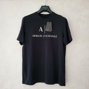 прокат надувных костюмов: Мужская футболка, L, Armani, Новый, цвет - Черный, Самовывоз, Платная доставка
