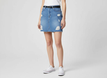 spódnice jeansowe poszarpana: H&M, Women`s skirt, size S