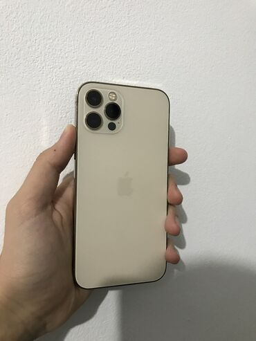 Apple iPhone: IPhone 12 Pro, Б/у, 256 ГБ, Matte Gold, Защитное стекло, Чехол, 76 %