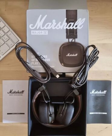 Qulaqcıqlar: Yeni Simsiz (Bluetooth) Qulaqcıqlar, Marshall, rəng - Qara