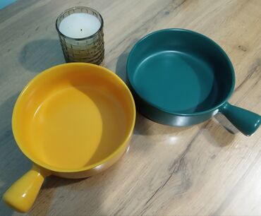 жаропрочная посуда: Разные цены: 1) 2 шт блюда для запекания, жаропрочная керамика, жёлтый