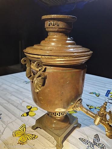 samovar 1870: Qədim samovar, 1889 il, Mis, Vəziyyəti: Qeyri-qənaətbəxş — 2