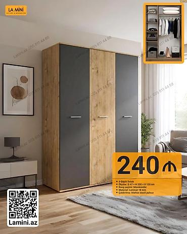 Ev və bağ: 3 qapılı dolab - Ölçülər: Dərinlik 47 sm × Hündürlük 200 sm × Uzunluq — 1