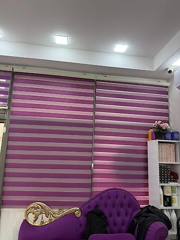 tavan üçün taxta: Zebra jalüz pərdə – bənövşəyi/çəhrayı zolaqlı dizayn - Növ: Zebra — 1