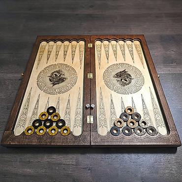 Нарды: Нарды "Роял Фиш" - Техника декора: глубокая лазерная гравировка по — 10