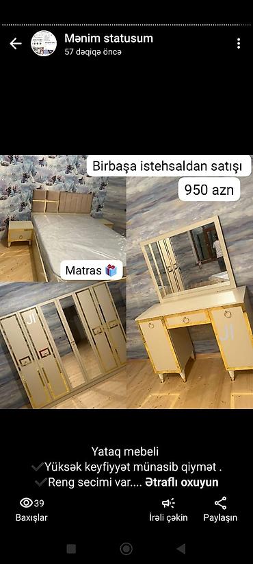 yataq dəstləri ucuz: Yataq mebeli birbaşa istehsaldan satışı rəng seçimi var yüksək — 1