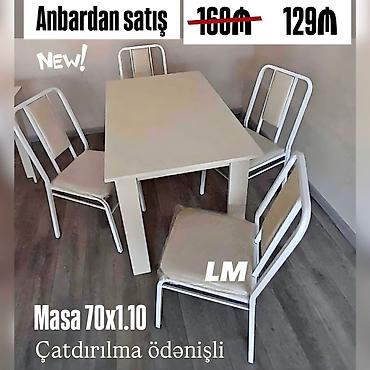 stol stul bag ucun: Bağ, mətbəx və eyvanlarınız üçün çox əlverişli Masa + 4 stul dəsti — 2