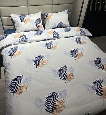 Комплекты постельного белья: Комплект постельного белья с принтом клетку, выполненный в синих и — 31