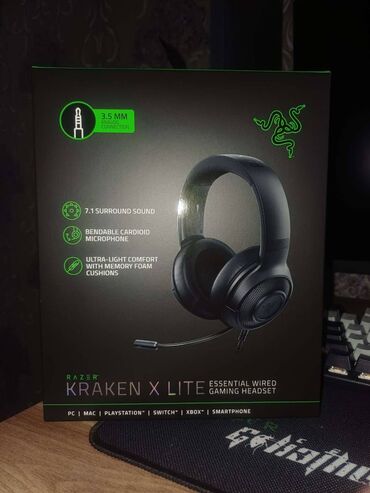 Mikrofonlar: Yeni Simli Qulaqcıqlar, Razer, rəng - Qara
