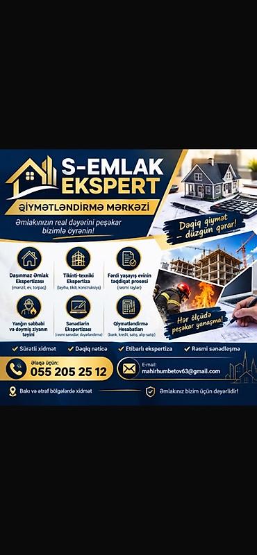 qapilar ev ucun: S-EMLAK EKSPERT – Qiymətləndirmə Mərkəzi Xidmət sahələri: - Daşınmaz — 1