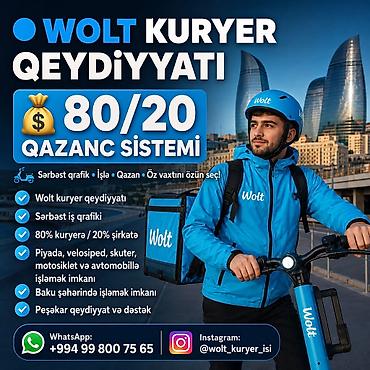 bolt piyada kuryer: Piyada kuryer tələb olunur, İstənilən yaş, Təcrübəsiz, Gündəlik ödəniş — 1
