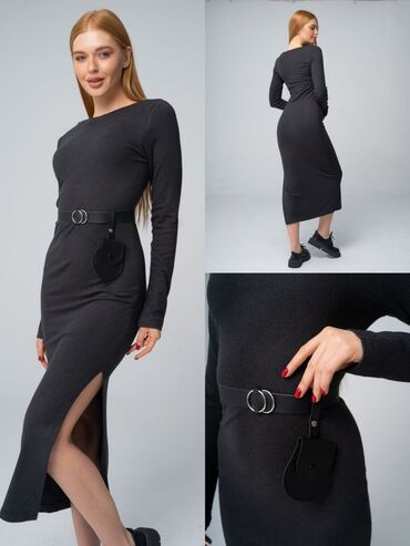 платье коктейльное: Повседневное платье, Made in KG, Осень-весна, Длинная модель, Кашемир, Лапша, XL (EU 42), 2XL (EU 44)