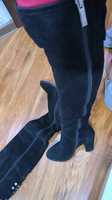 Сапоги: Сапоги, 36, Basconi, Б/у, цвет - Черный, Бесплатная доставка — 6