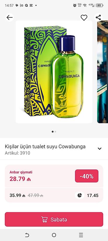 Məhsul: Faberlic Cowabunga – kişilər üçün tualet suyu Artikul: 3910