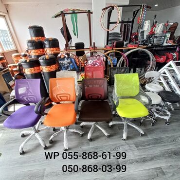 Ofis və oyun kresloları: Yeni, Təkərli, Qolları tənzimlənmir, Parça — 10