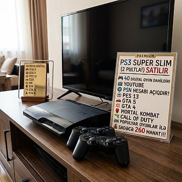 gta 5 ps3 disc: PS3 Super Slim oyun konsolu – 2 ədəd orijinal pultla. Xüsusiyyətlər — 1