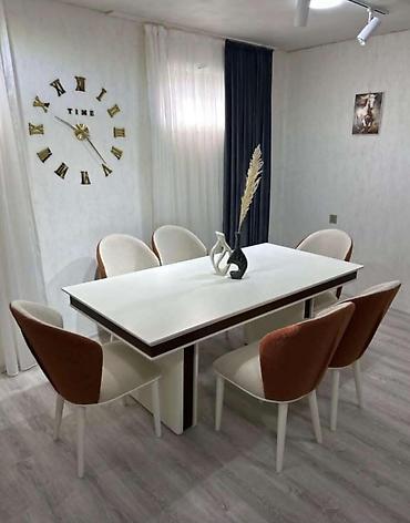 Masa desti 1000 azn. Tezedir, upakovkadadir. Masa acilir, 6 stulu var
