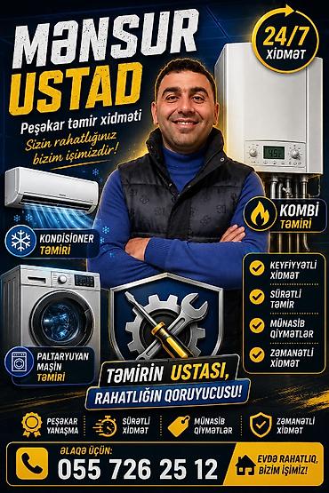 Kombi təmiri: Mənsur Usta – peşəkar məişət texnikası və istilik sistemləri təmiri — 3
