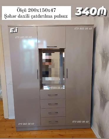 sap: - Model: üç qapılı dolab, orta hissədə güzgülü bölmə və 4 çekmece - — 1