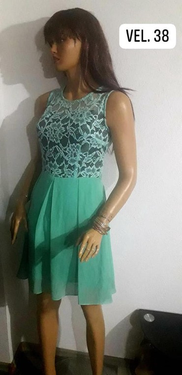 ciklama haljina kombinacije: M (EU 38), bоја - Zelena, Na bretele