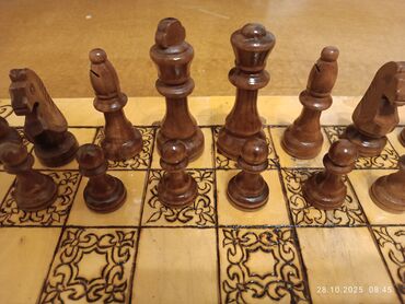 Şahmatlar: Əl işi taxta şahmat dəsti - Material: tamamilə ağacdan hazırlanmış — 3