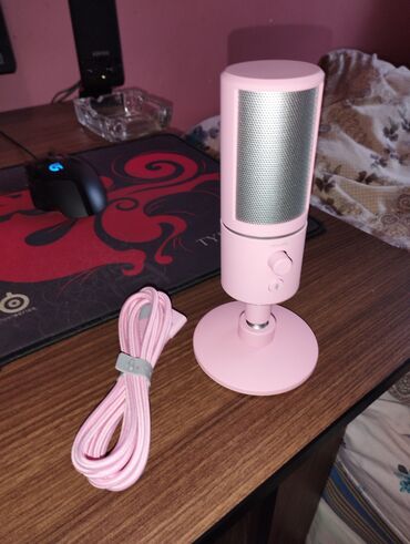 mikrafonlu siqnal: Gaming Microphone "Razer Seiren X Quartz Pink" Yeni gaming mikrofon