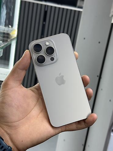IPhone 15 Pro, Б/у, 256 ГБ, Desert Titanium, Защитное стекло, Чехол, 100 %