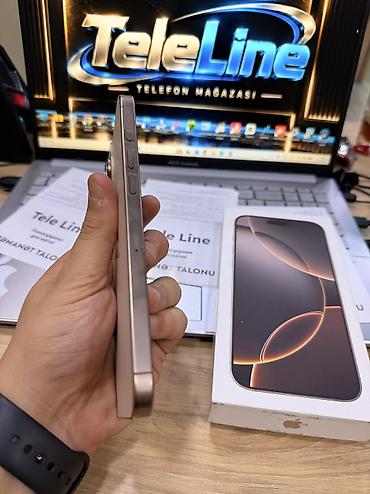 iphone iks: IPhone 16 Pro Max, 256 GB, Desert Titanium, Zəmanət, Kredit, Simsiz şarj — 3