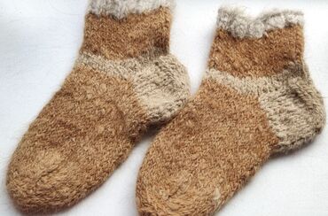 зимние одежда: Из чистой собачьей шерсти без посторонних добавок носочки рыжие размер